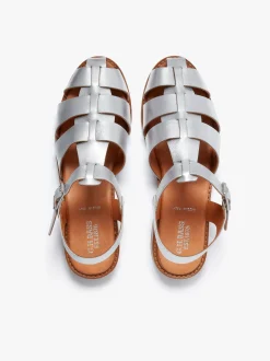 Women G.H.BASS Amelia Fisherman Sandal Metallic Leather