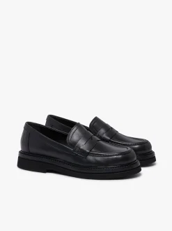Women G.H.BASS Belmont Lug Penny Loafers Leather