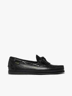 G.H.BASS Camp Moc Decker Shoes Black Pull up leather