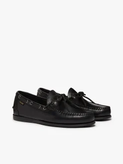 G.H.BASS Camp Moc Decker Shoes Black Pull up leather