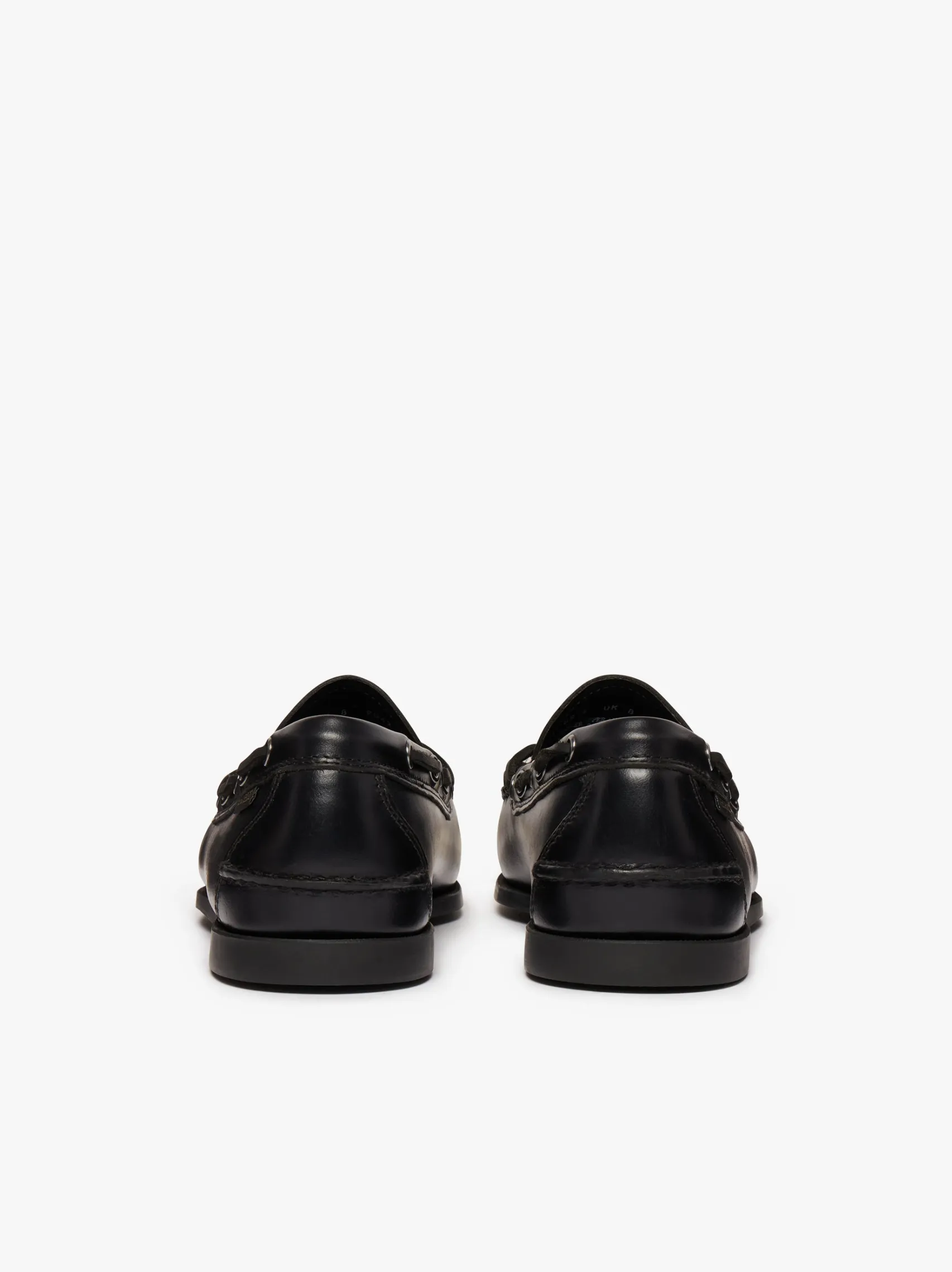 G.H.BASS Camp Moc Decker Shoes Black Pull up leather