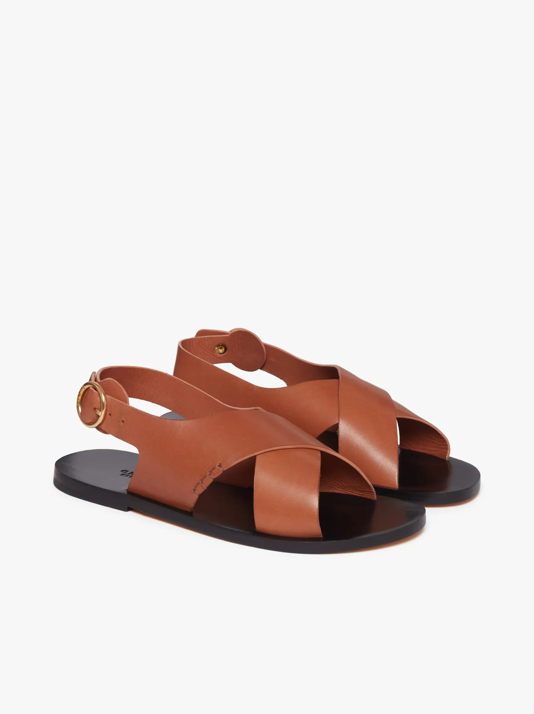 Women G.H.BASS Cross Strap Sandals Leather