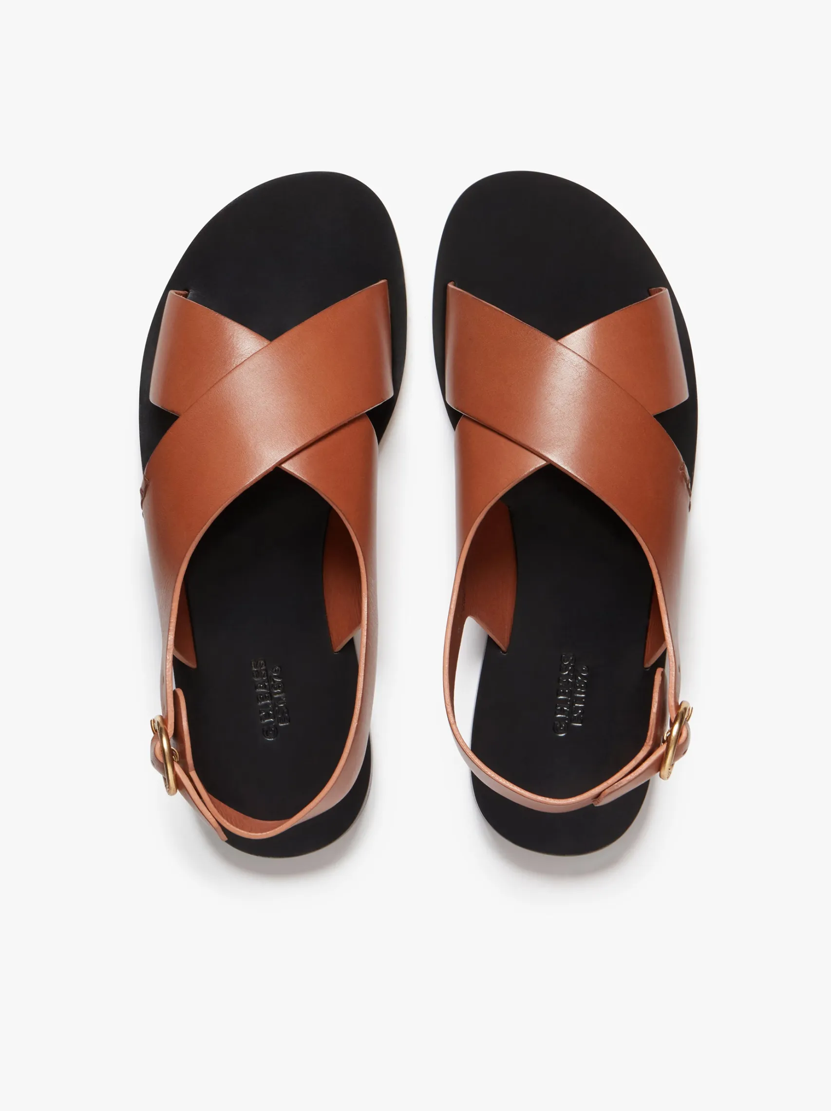 Women G.H.BASS Cross Strap Sandals Leather
