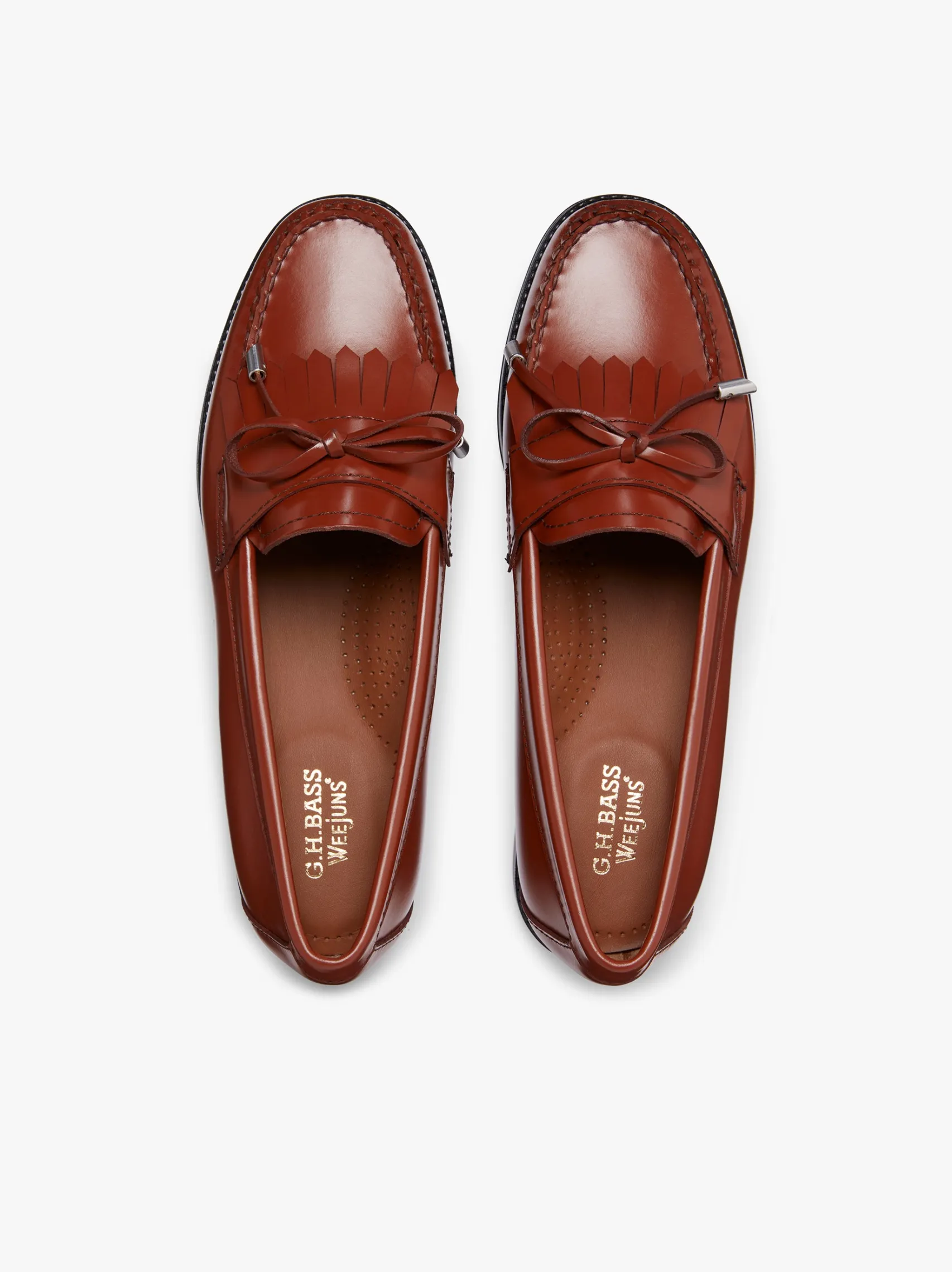Women G.H.BASS Easy Weejuns Esther Bow Loafers Leather