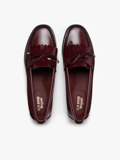 Women G.H.BASS Easy Weejuns Esther Bow Loafers Leather