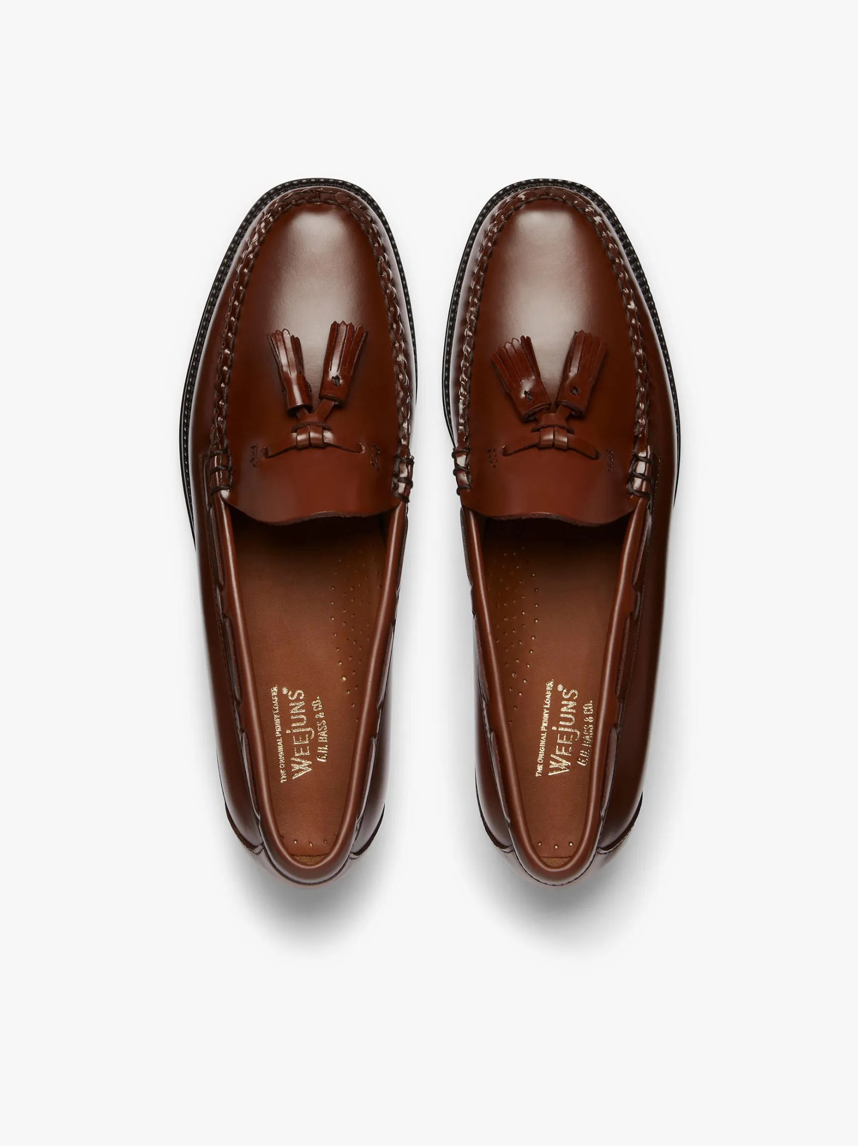 G.H.BASS Easy Weejuns Larkin Tassel Loafers Brown Leather