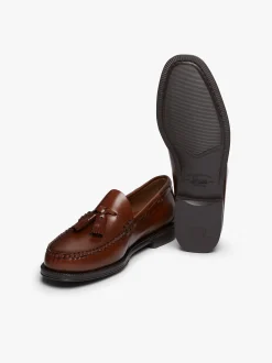 G.H.BASS Easy Weejuns Larkin Tassel Loafers Brown Leather