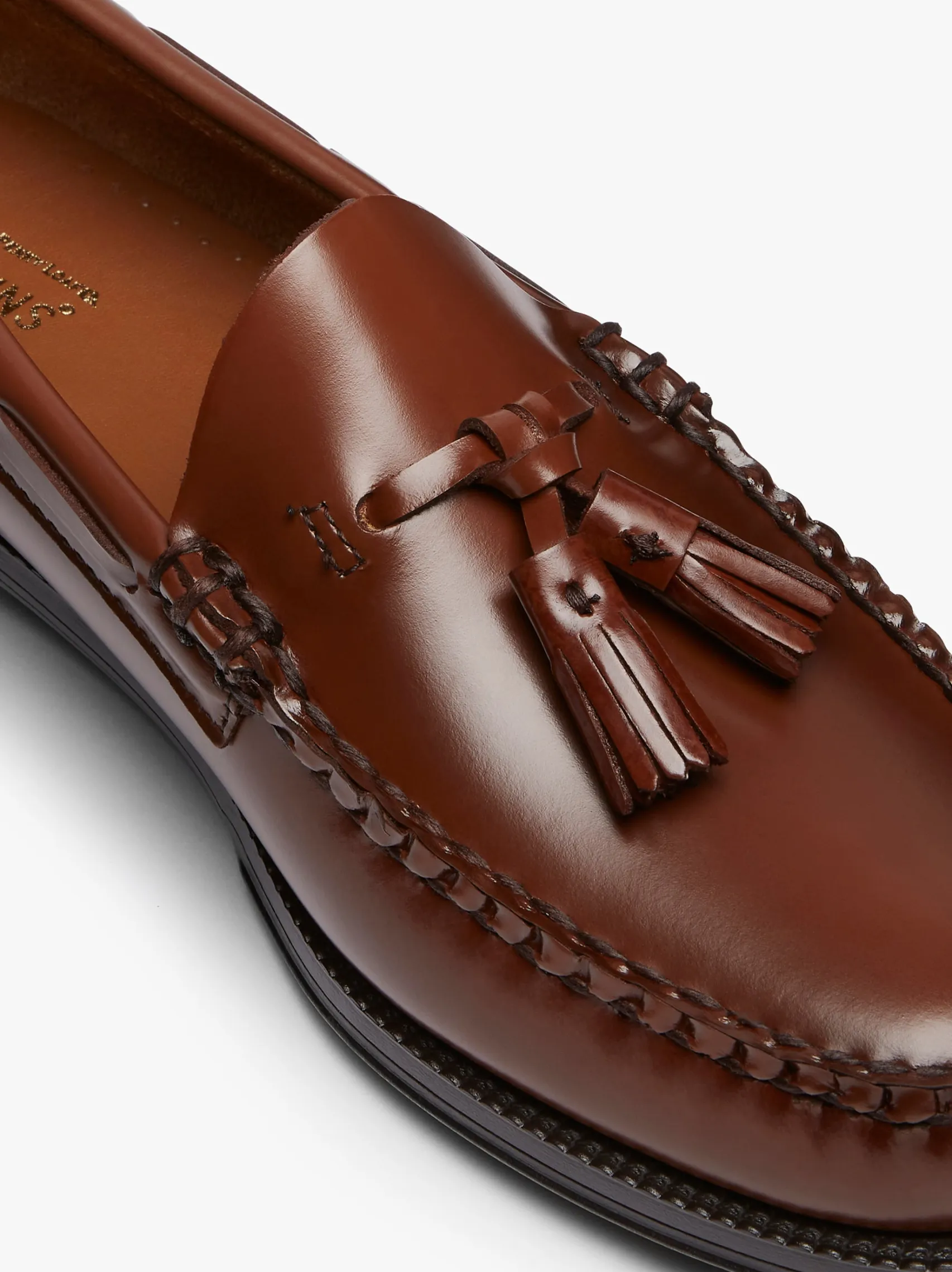 G.H.BASS Easy Weejuns Larkin Tassel Loafers Brown Leather