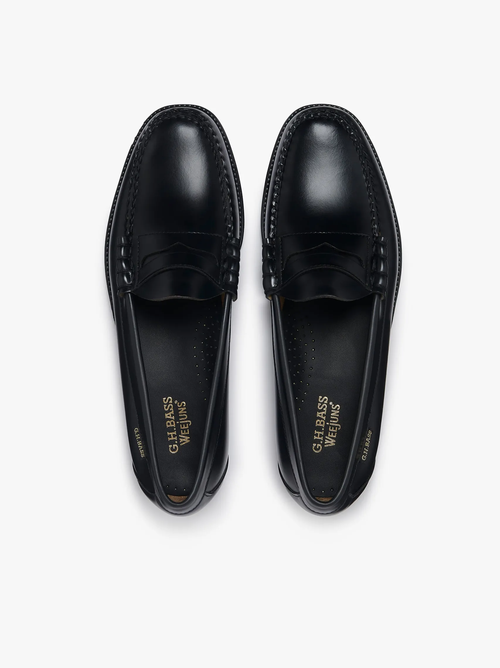 G.H.BASS Easy Weejuns Larson Flag Penny Loafers Leather
