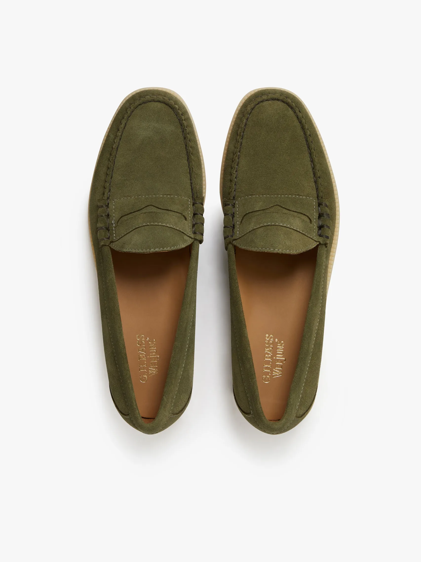 G.H.BASS Easy Weejuns Larson Penny Loafers Light Suede