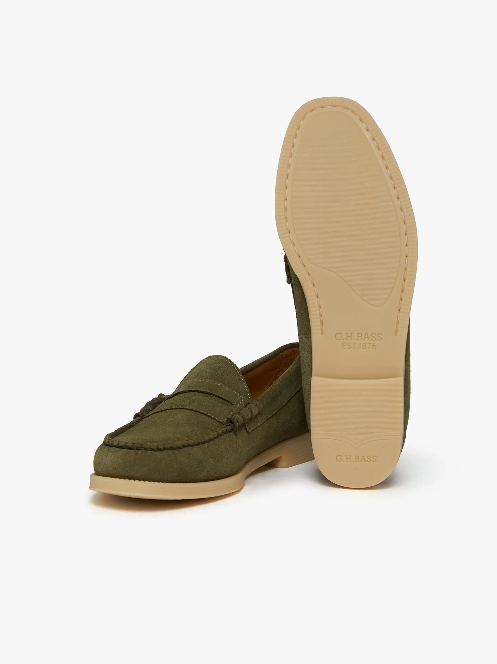 G.H.BASS Easy Weejuns Larson Penny Loafers Light Suede