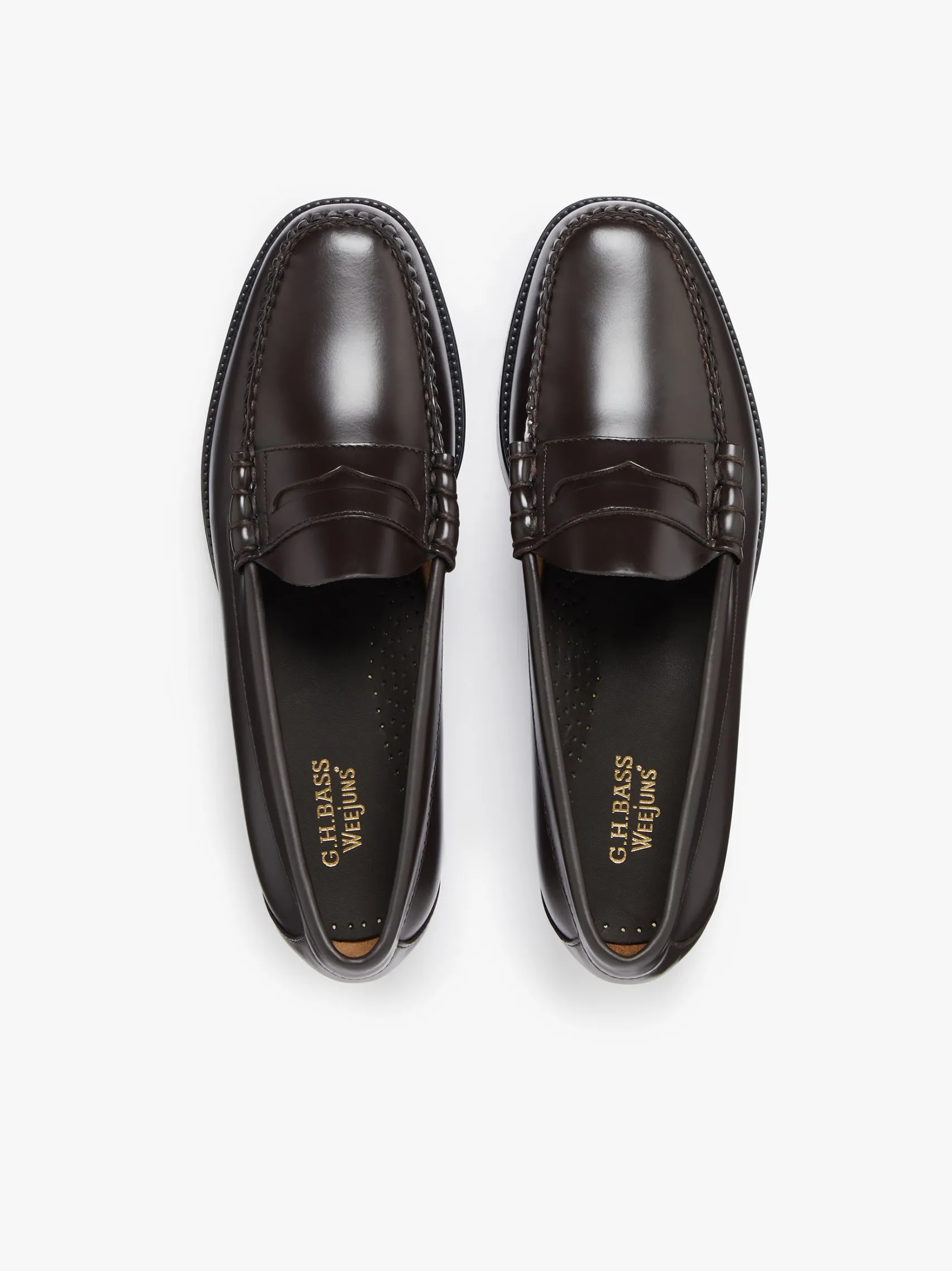 G.H.BASS Easy Weejuns Larson Penny Loafers Chocolate Leather