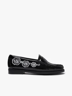 Women G.H.BASS Easy Weejuns Penny Flora Loafers Patent Leather