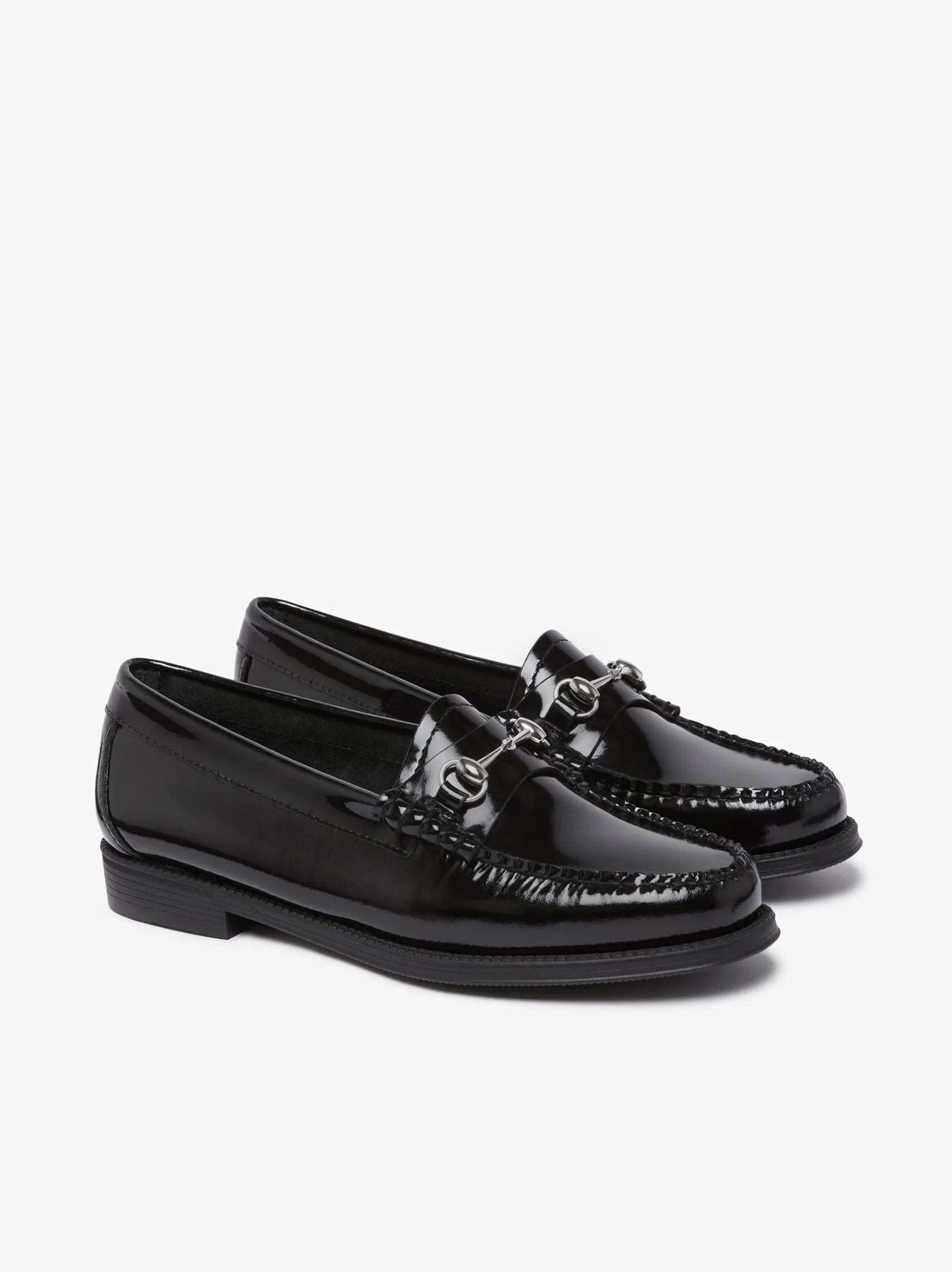 Women G.H.BASS Easy Weejuns Penny Lianna Horsebit Loafers Black Patent Leather