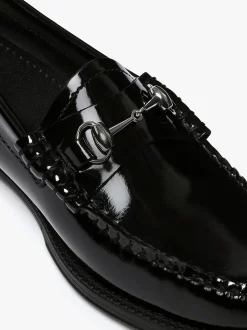 Women G.H.BASS Easy Weejuns Penny Lianna Horsebit Loafers Black Patent Leather