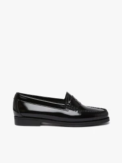 Women G.H.BASS Easy Weejuns Penny Loafers Black Patent Leather