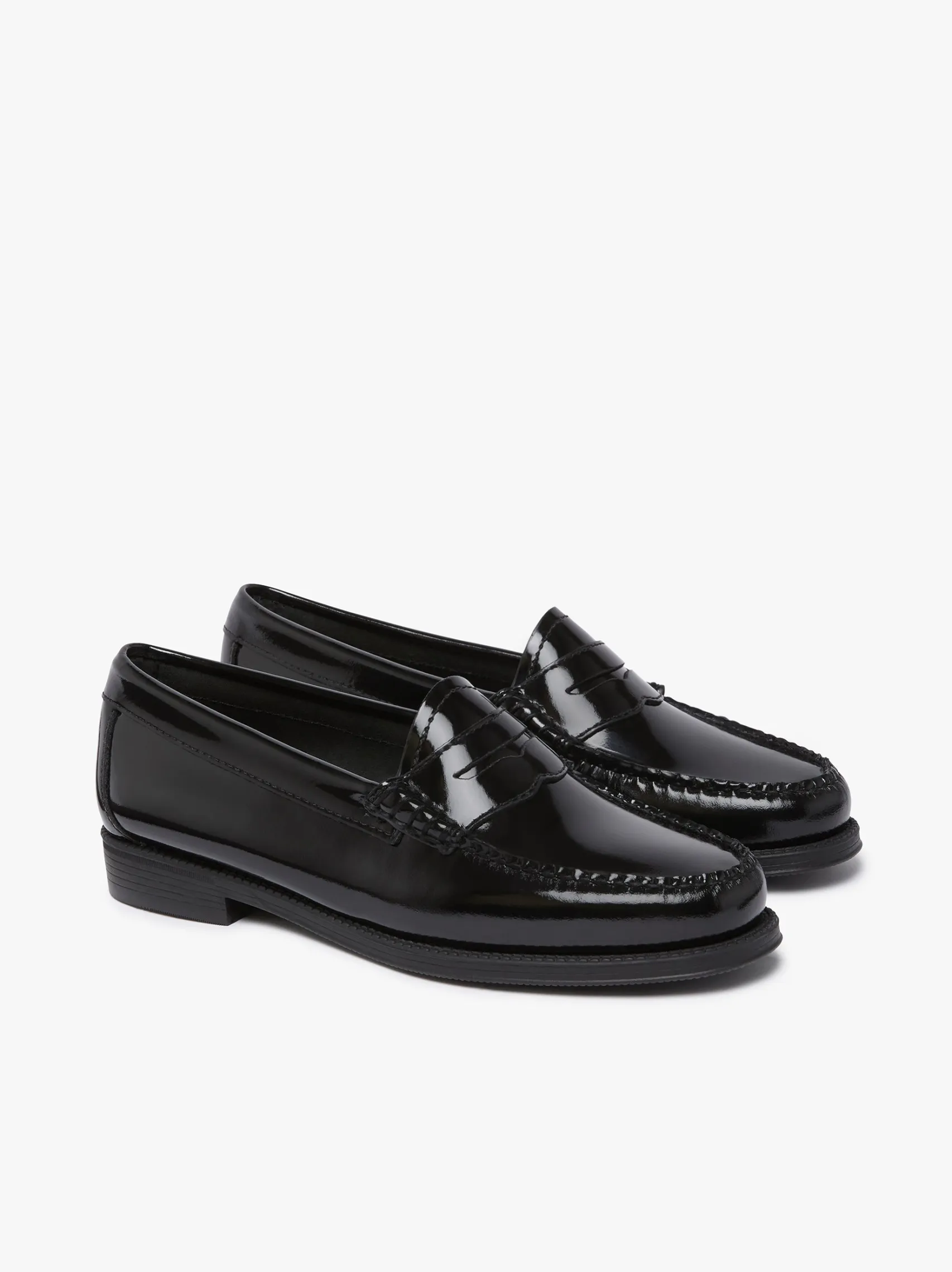 Women G.H.BASS Easy Weejuns Penny Loafers Black Patent Leather