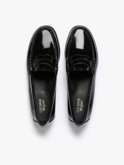 Women G.H.BASS Easy Weejuns Penny Loafers Black Patent Leather