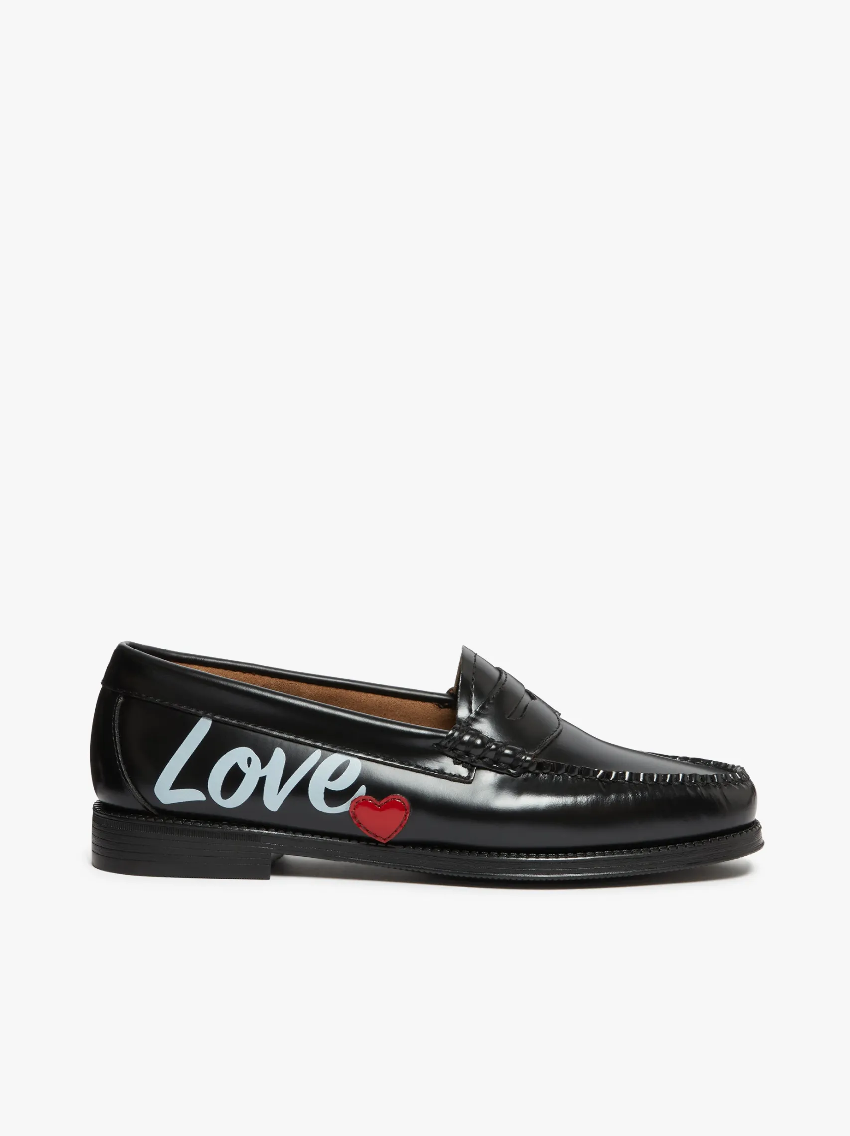 Women G.H.BASS Easy Weejuns Penny Love Note Loafers Leather