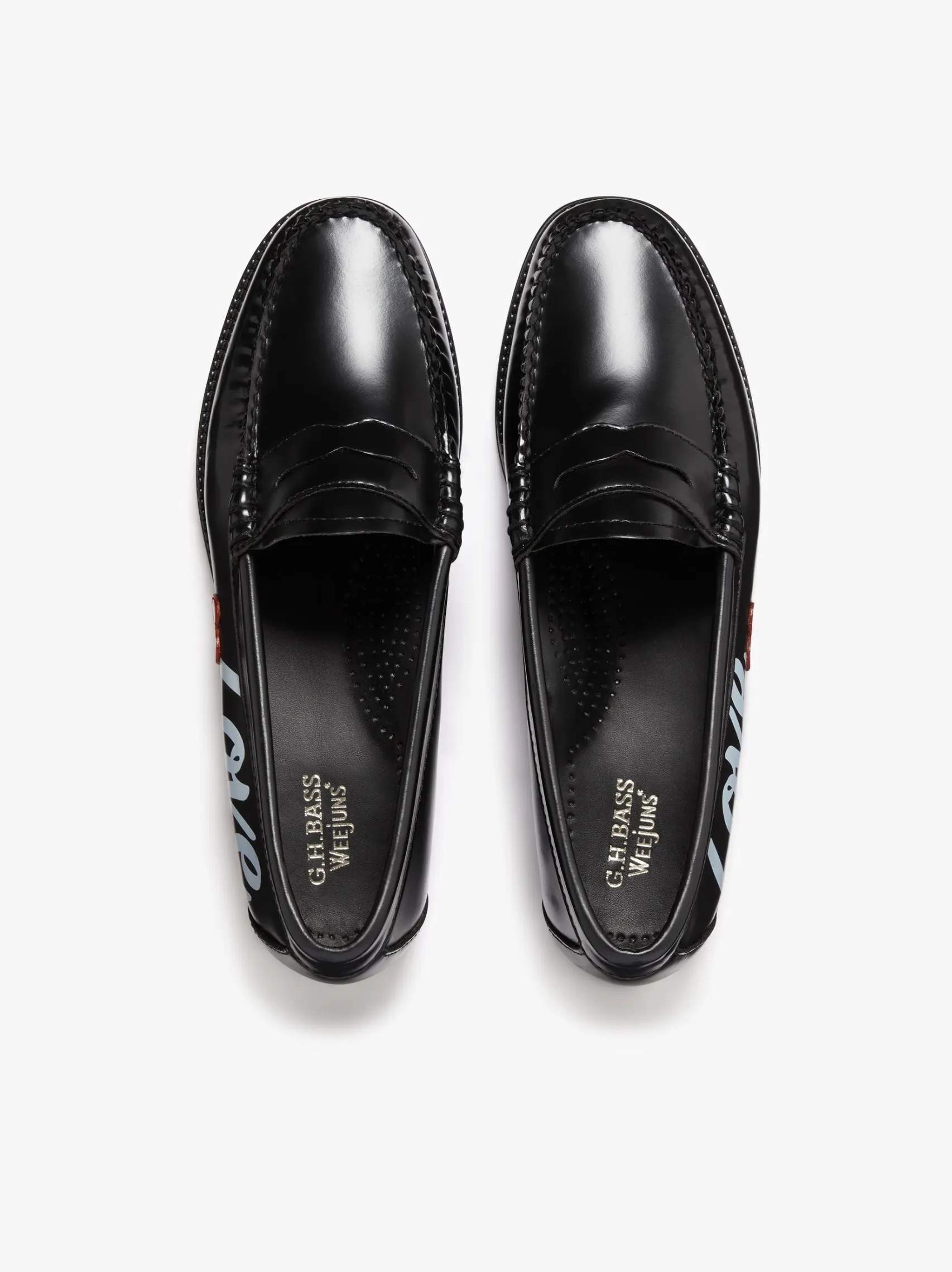 Women G.H.BASS Easy Weejuns Penny Love Note Loafers Leather