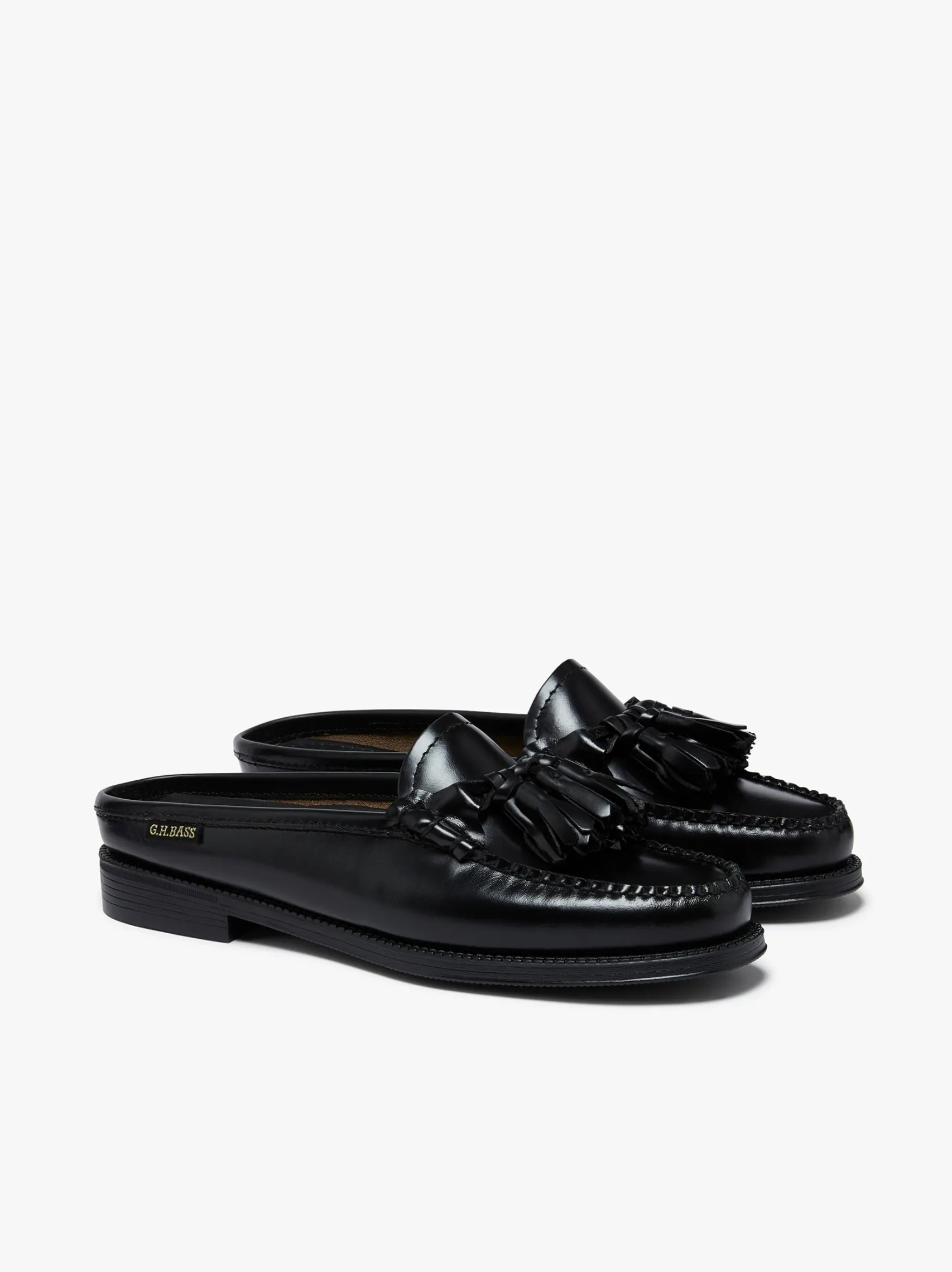 Women G.H.BASS Easy Weejuns Tetra Tassel Slides Leather