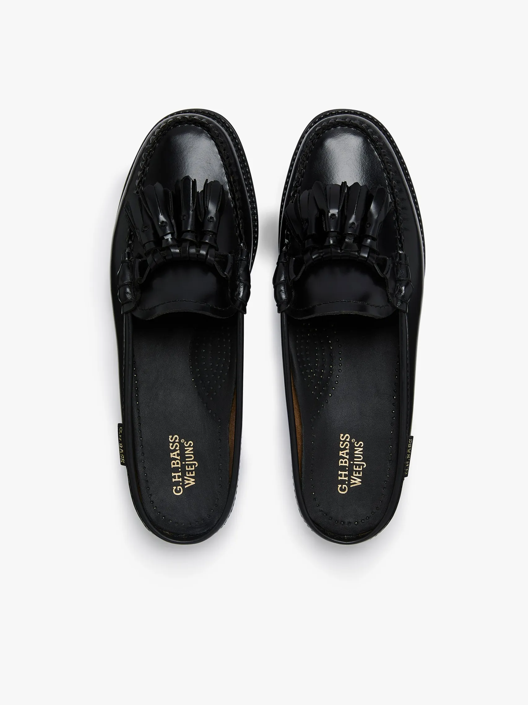 Women G.H.BASS Easy Weejuns Tetra Tassel Slides Leather