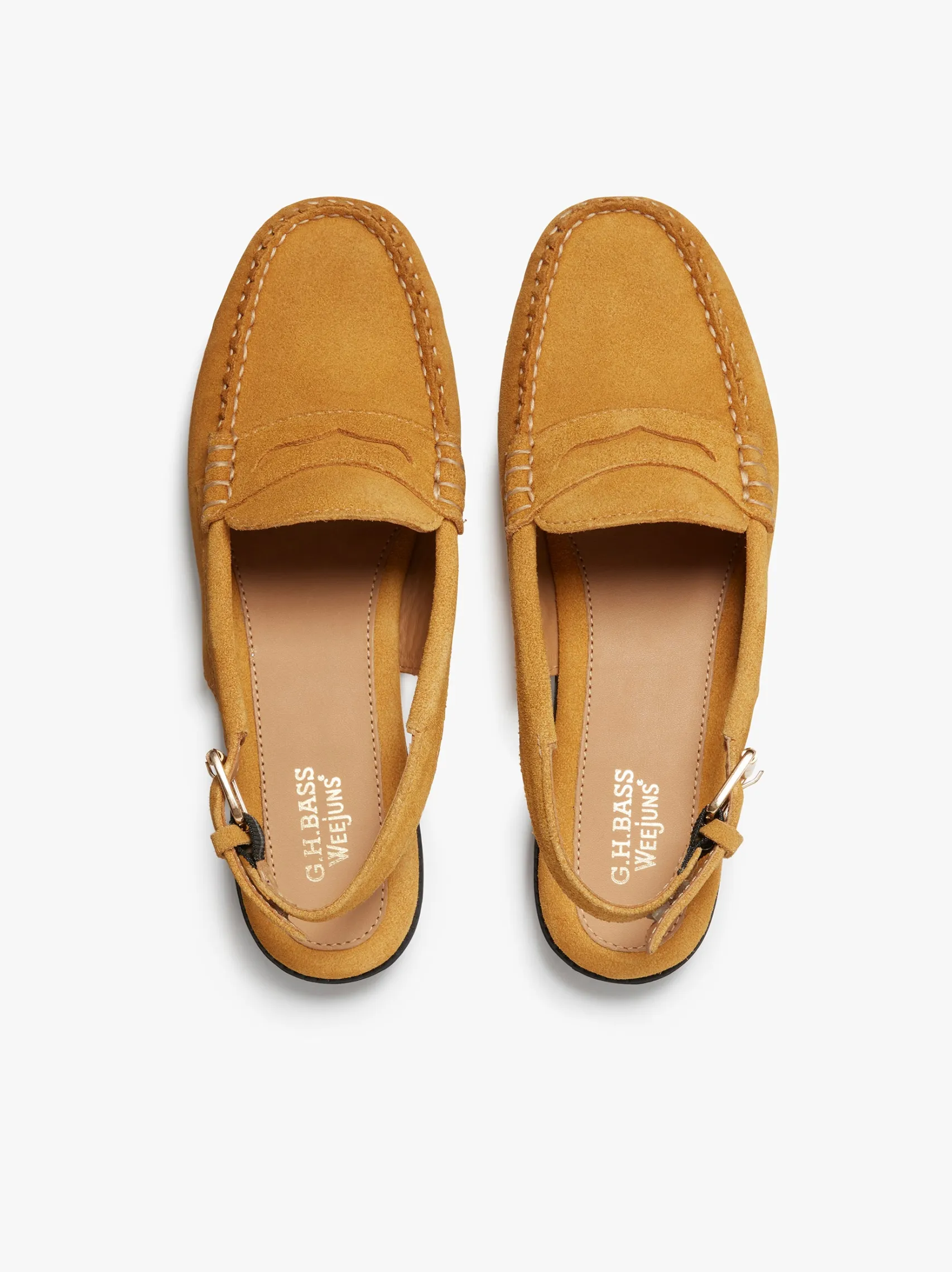 Women G.H.BASS Easy Weejuns Whitney Slingback Loafers Suede