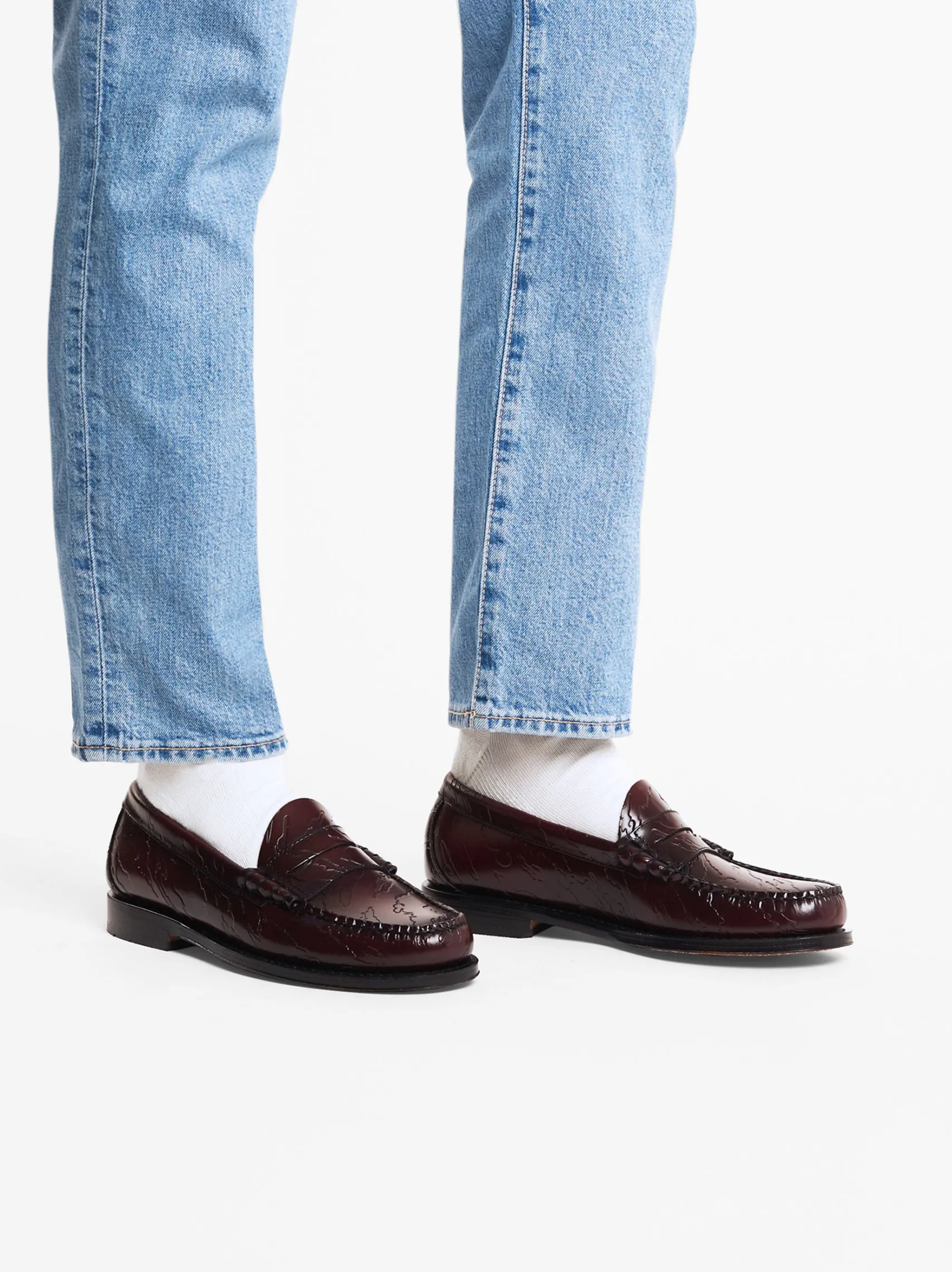 G.H.BASS x Maharishi Larson Penny Loafers Embossed Leather