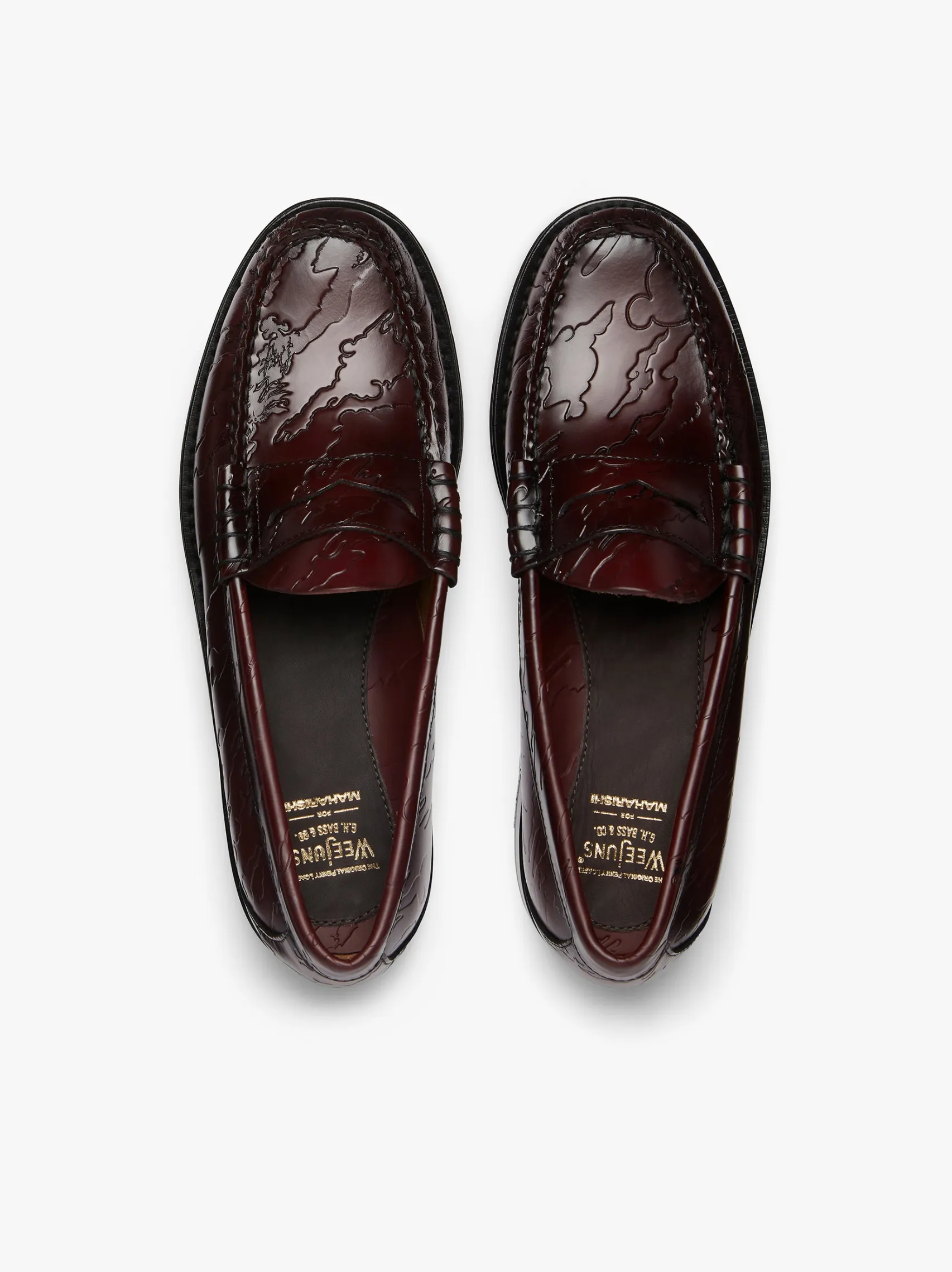 G.H.BASS x Maharishi Larson Penny Loafers Embossed Leather