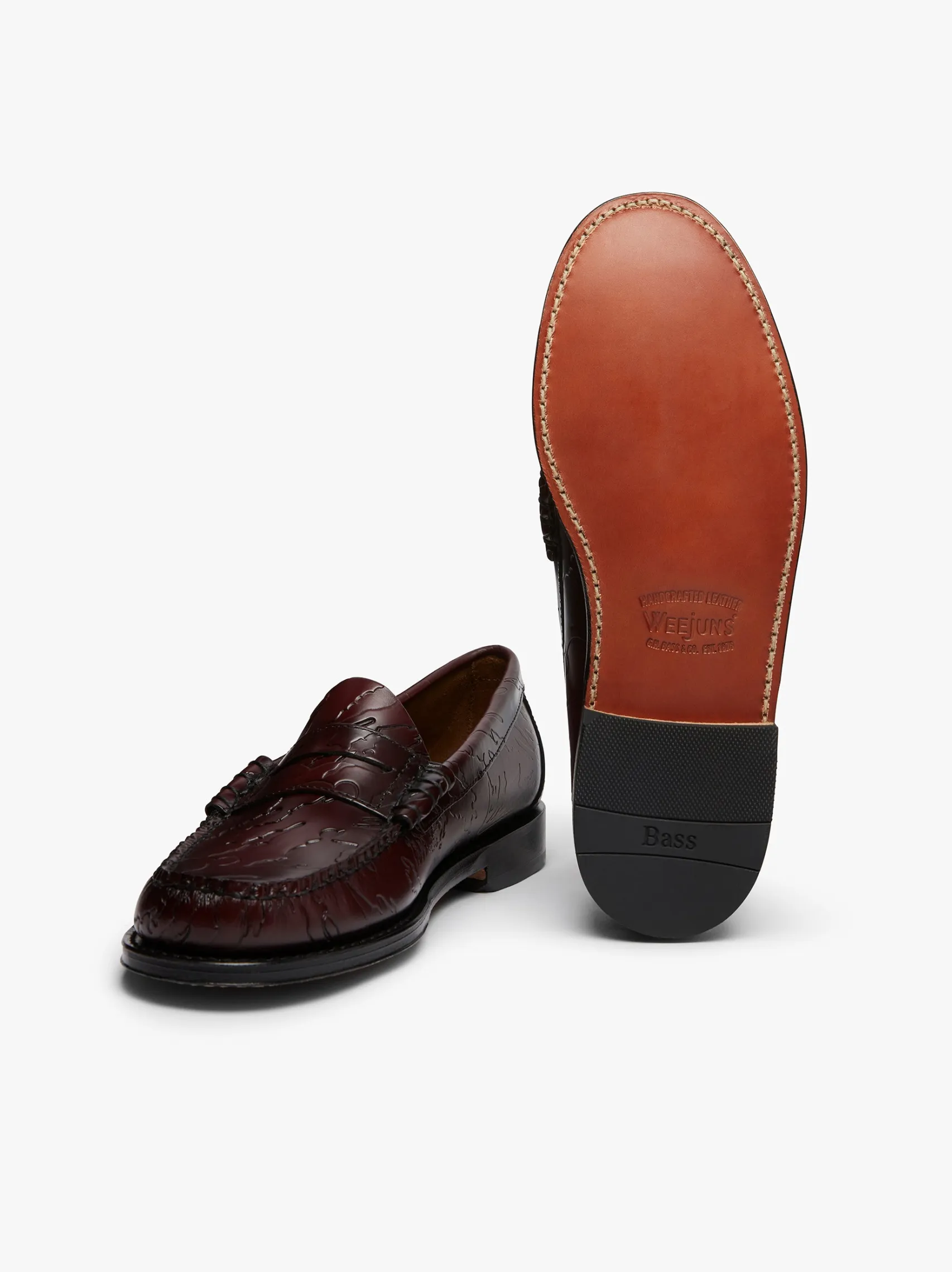 G.H.BASS x Maharishi Larson Penny Loafers Embossed Leather