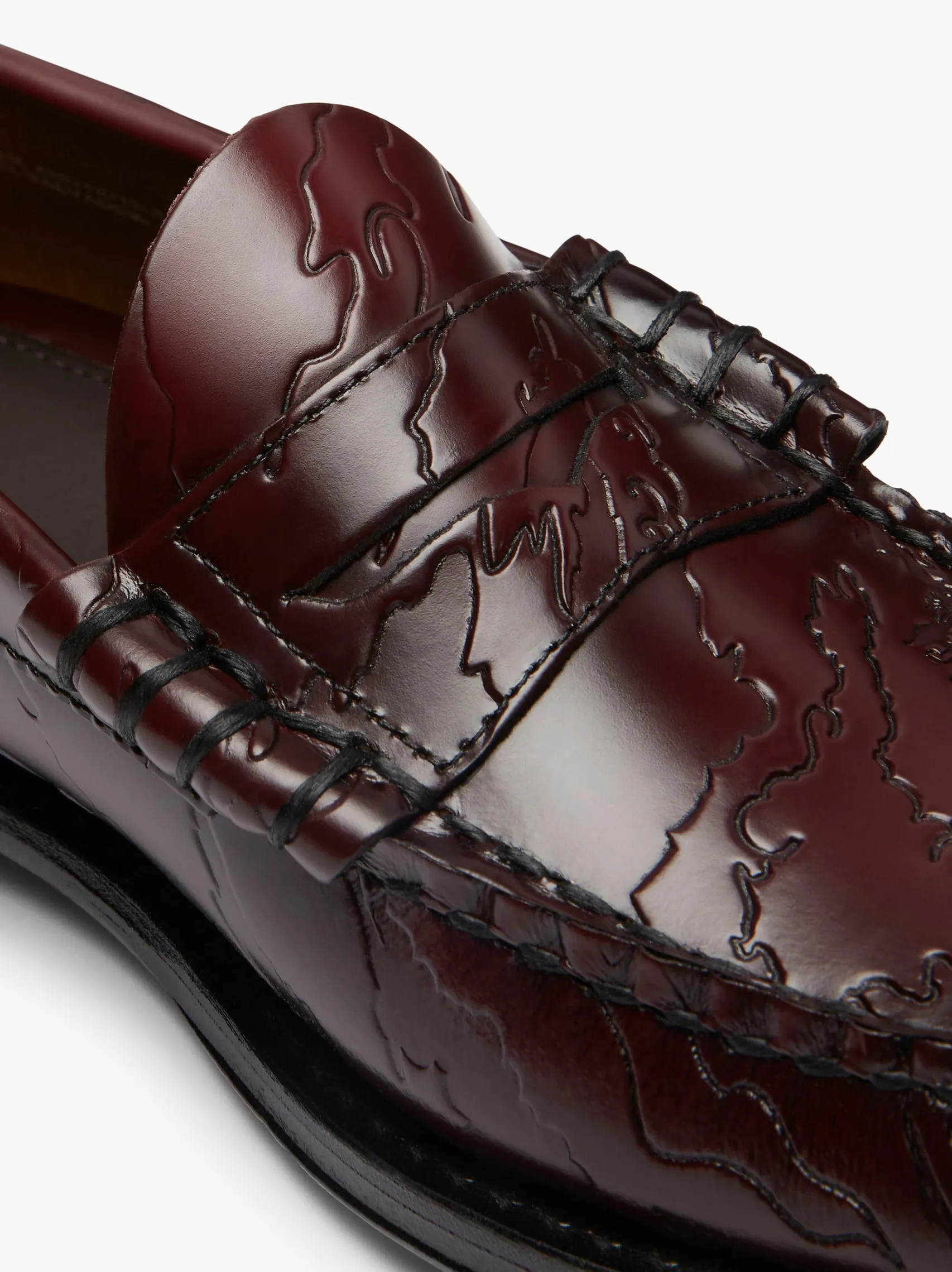 G.H.BASS x Maharishi Larson Penny Loafers Embossed Leather