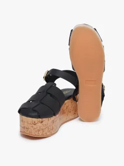 Women G.H.BASS Helena Platform Sandals Leather