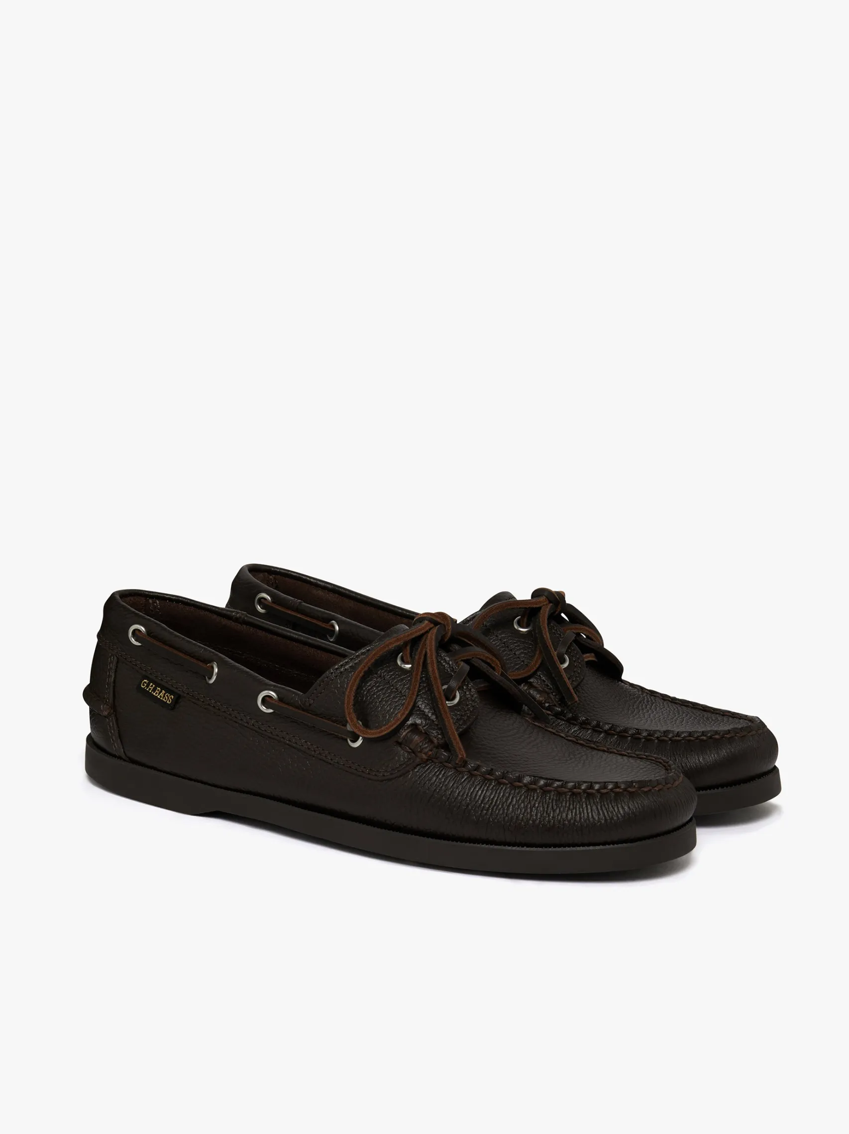 G.H.BASS Jetty II 2 Eye Boat Shoes Tumbled Leather