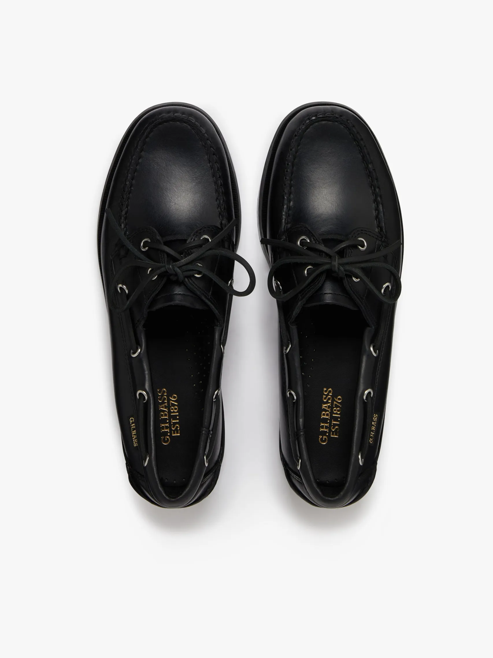 G.H.BASS Jetty II 2 Eye Boat Shoes Leather