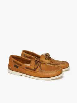 G.H.BASS Jetty III 2 Eye Boat Shoes Textured Leather