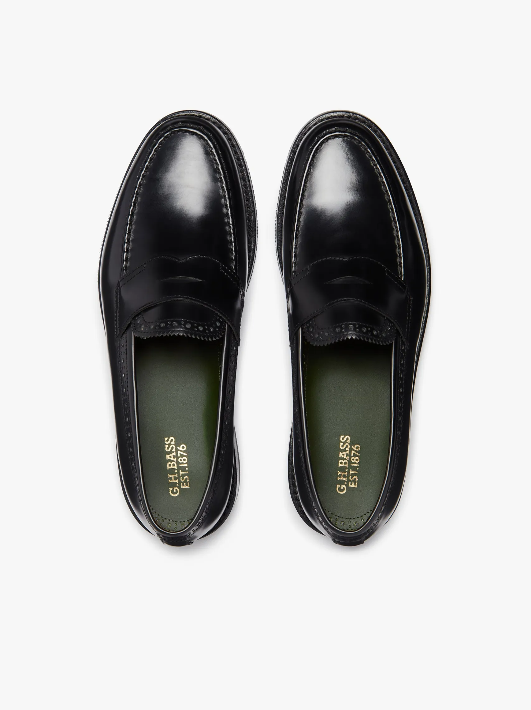 G.H.BASS Monogram Loafers Leather
