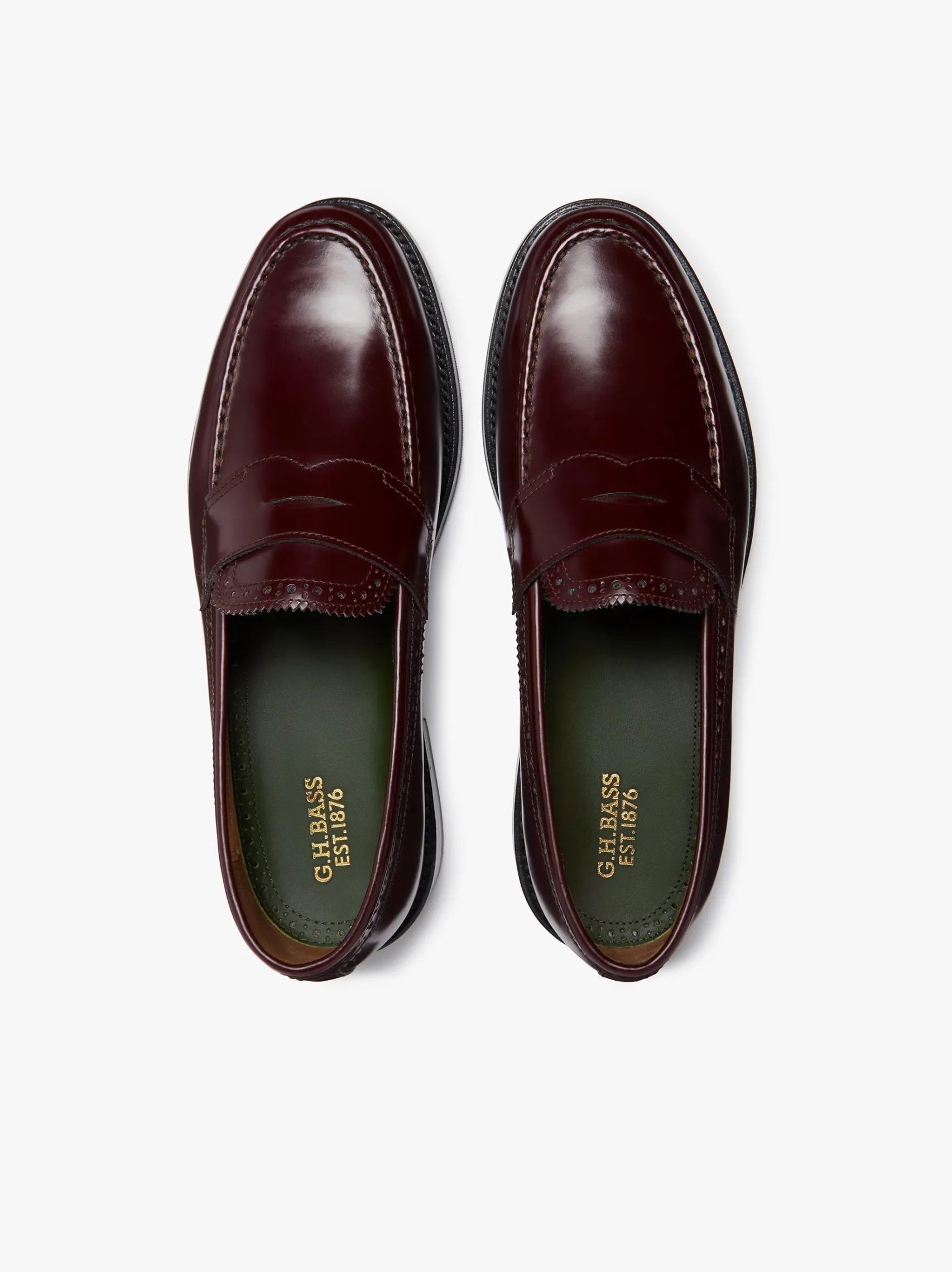 G.H.BASS Monogram Loafers Leather