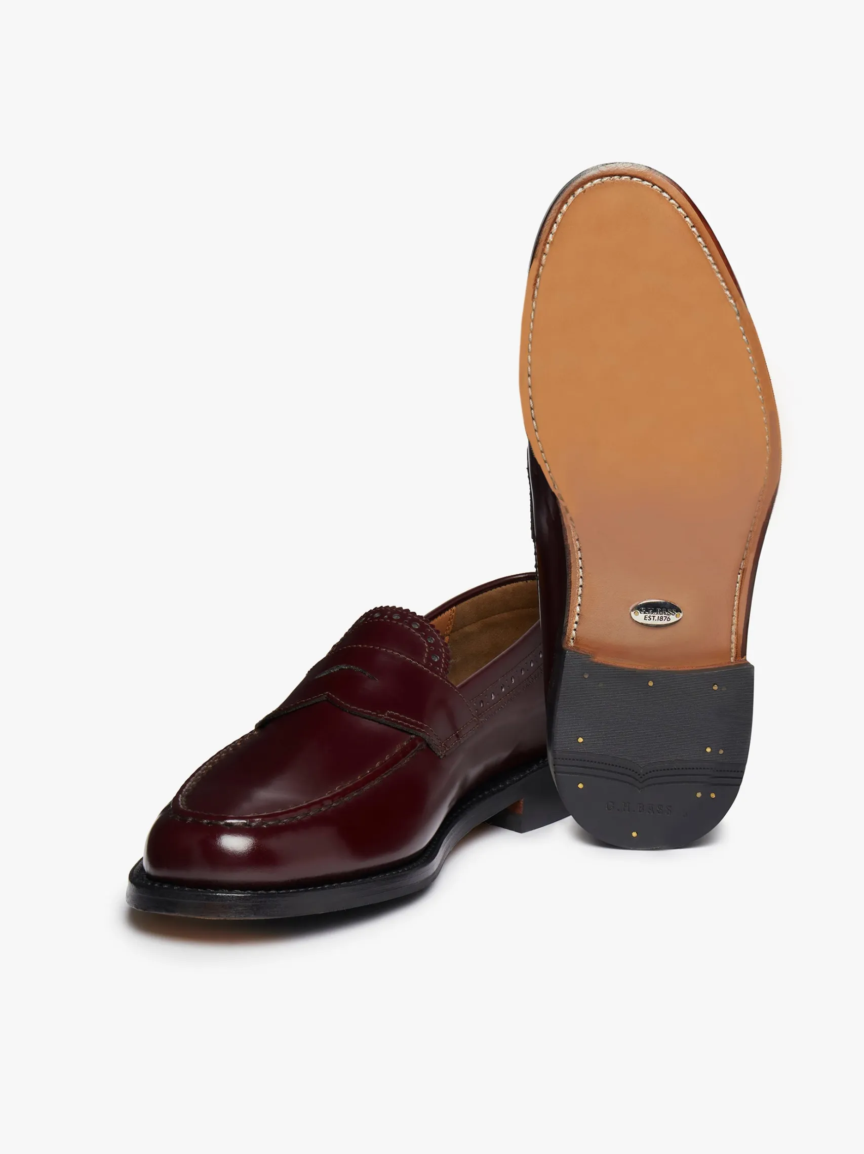 G.H.BASS Monogram Loafers Leather
