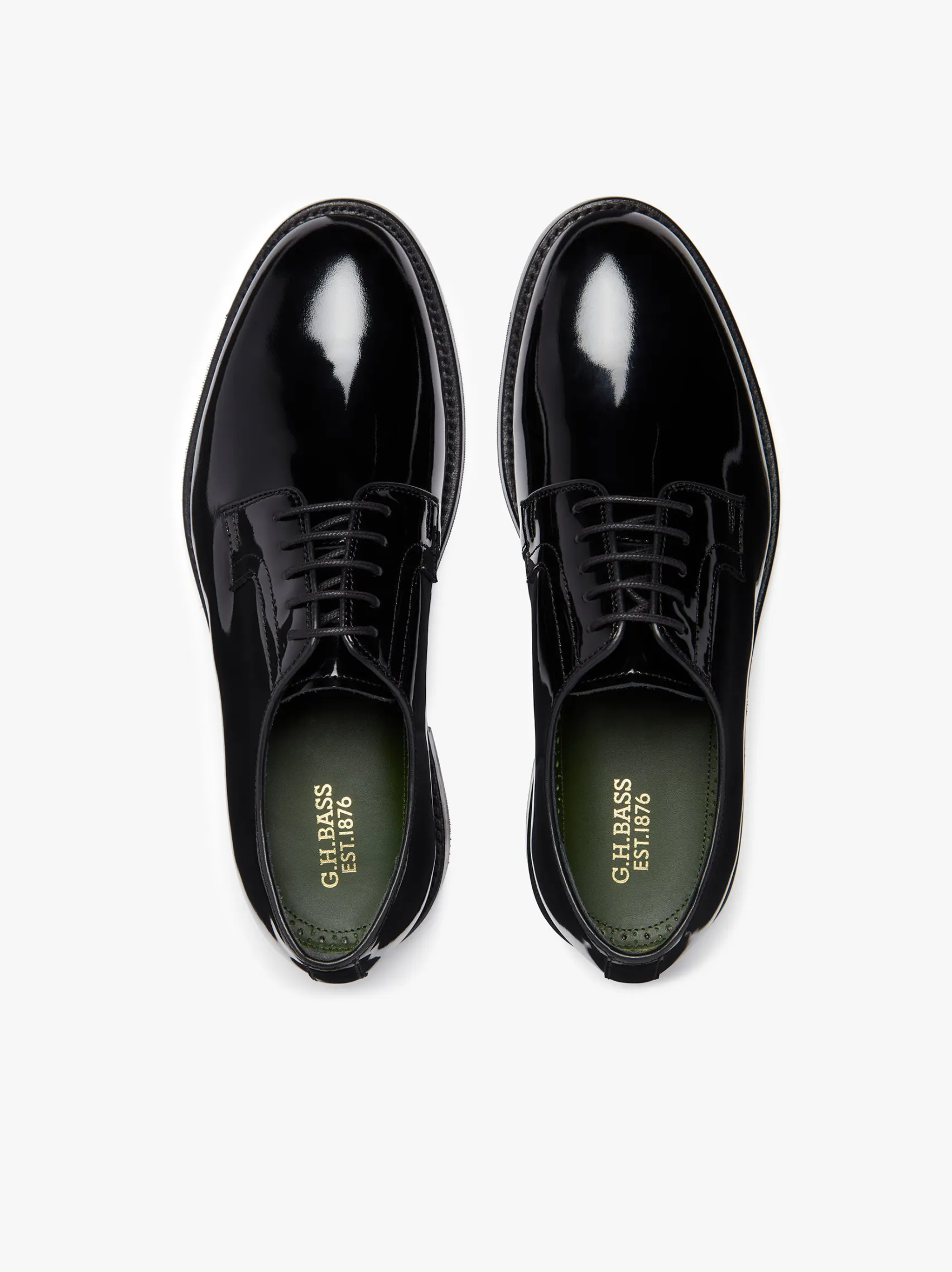 G.H.BASS Monogram Patent Derby Patent Leather