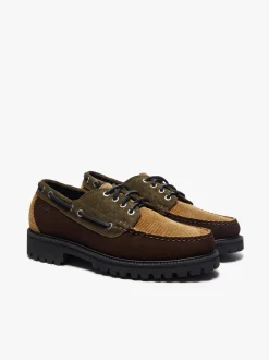 G.H.BASS Ranger Camp Moc Dark Brown and Tan Corduroy