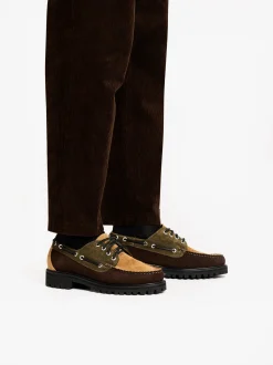 G.H.BASS Ranger Camp Moc Dark Brown and Tan Corduroy