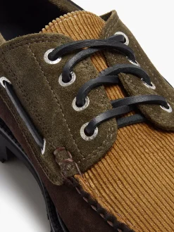G.H.BASS Ranger Camp Moc Dark Brown and Tan Corduroy
