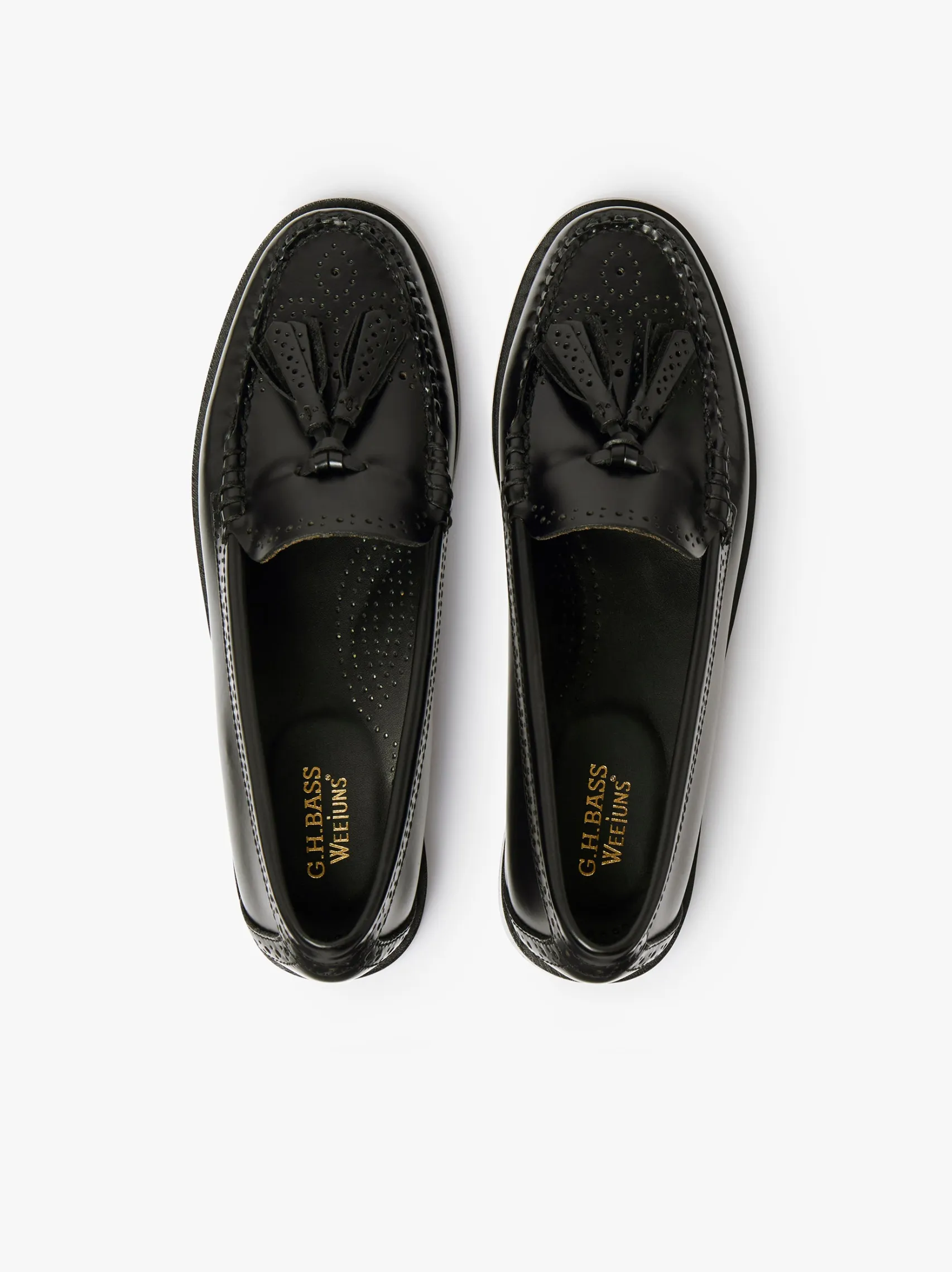 Women G.H.BASS Weejuns Estelle Brogue Tassel Loafers Leather