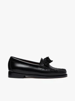 Women G.H.BASS Weejuns Flora Penny Loafers Black Leather