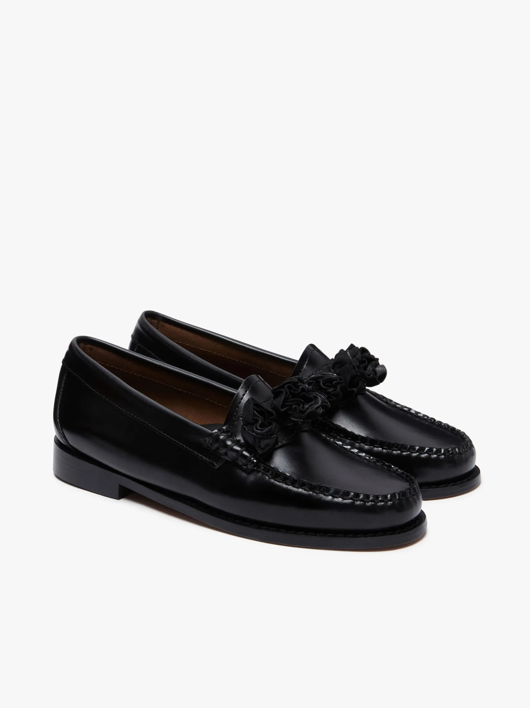 Women G.H.BASS Weejuns Flora Penny Loafers Black Leather