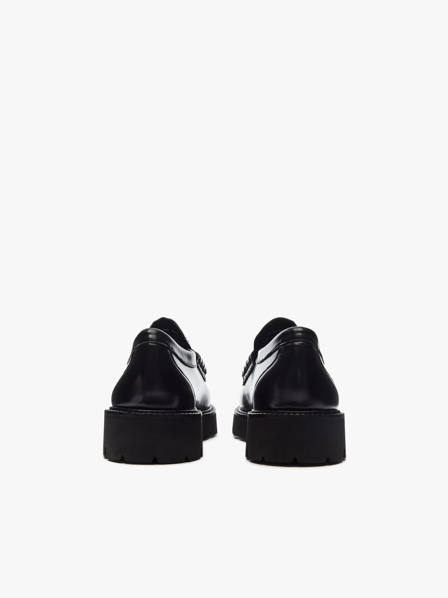 Women G.H.BASS Weejuns Grace Super Lug Penny Loafers Black Leather