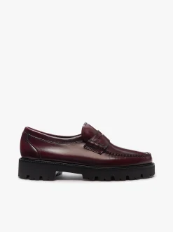 Women G.H.BASS Weejuns Grace Super Lug Penny Loafers Leather