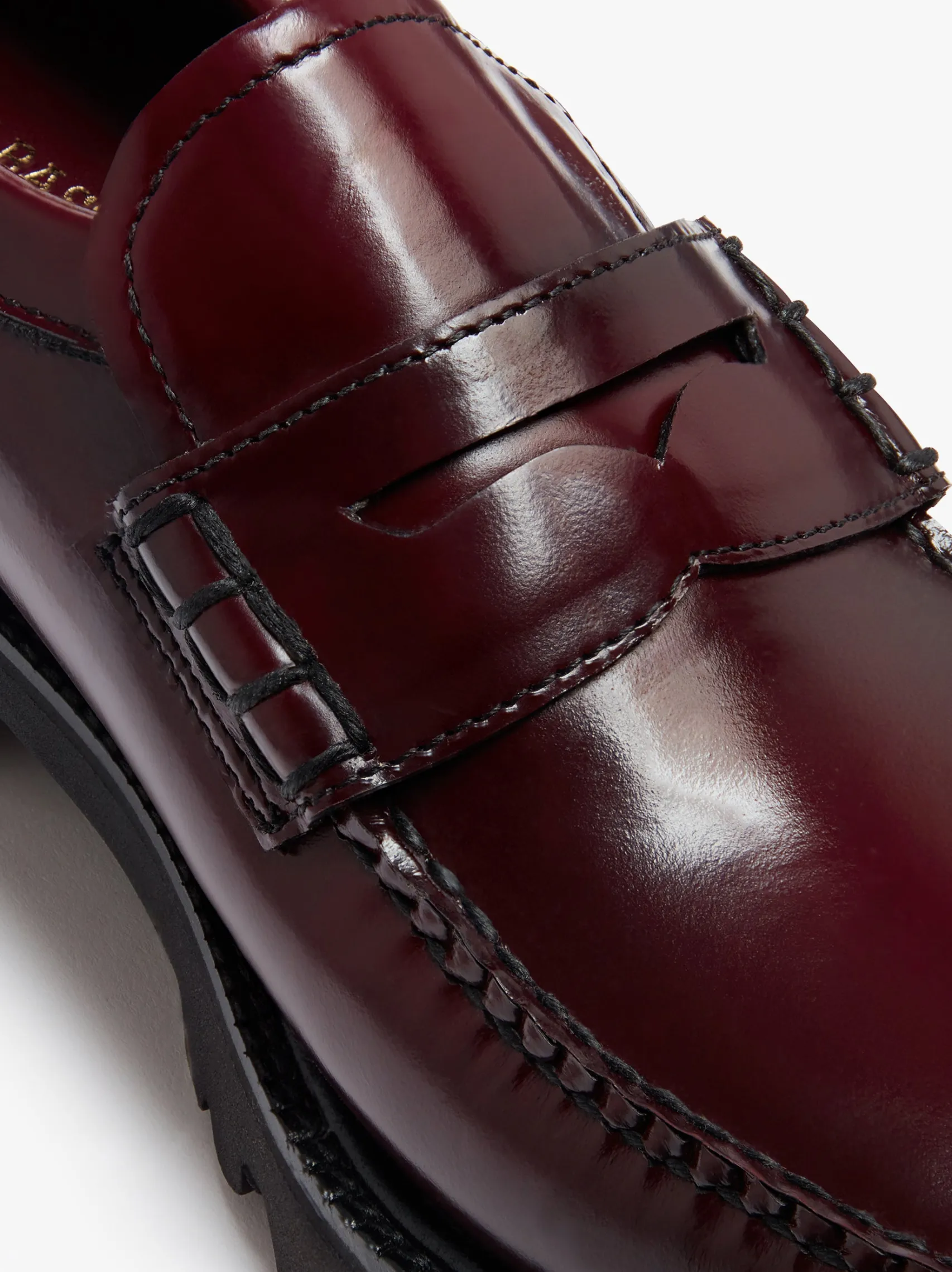 Women G.H.BASS Weejuns Grace Super Lug Penny Loafers Leather