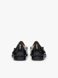 G.H.BASS Weejuns Larson Colour Block Loafers Soft black, white and cognac leather