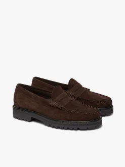 G.H.BASS Weejuns Larson Lug Penny Loafers suede